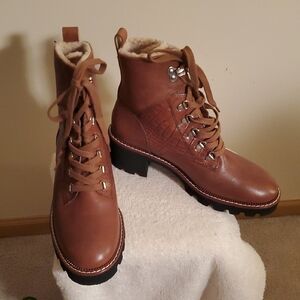 Paul Green Brown Lace-Up Women's Boots